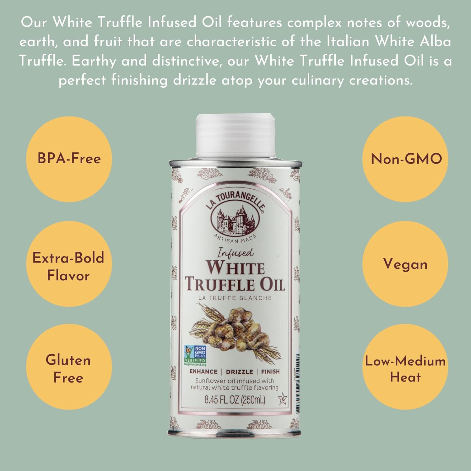 La Tourangelle White Truffle Oil, Pack of 6 (8.45 oz)