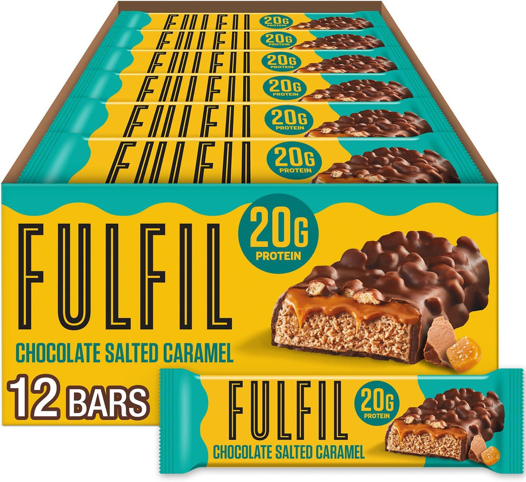 Fulfil Chocolate Salted Caramel Protein Bar, Pack of 12 (1.41 oz)