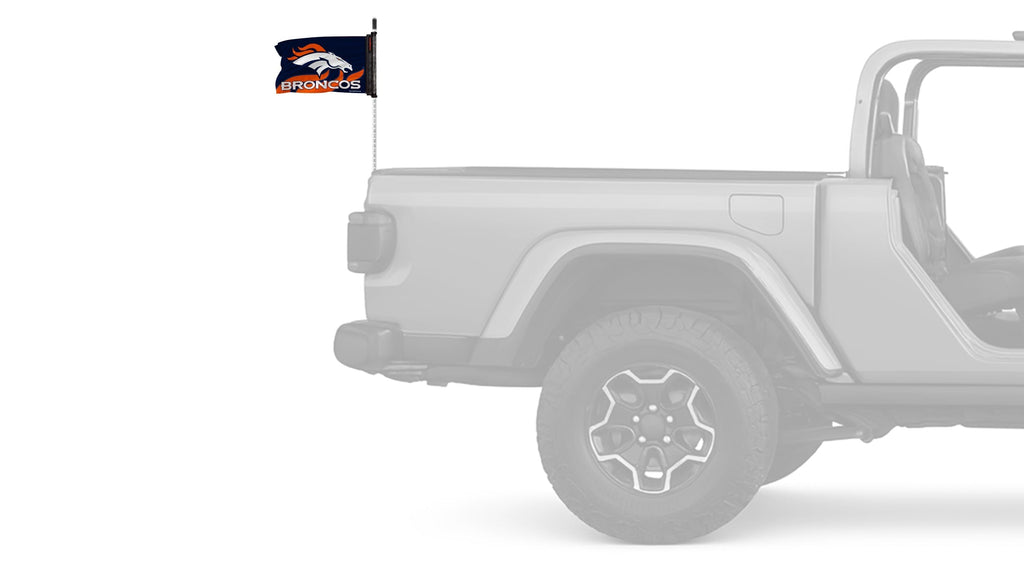 Denver Broncos 11"x17" Forever Wave Flag for Jeep Wrangler CJ-7 and CJ-8 1976-1986