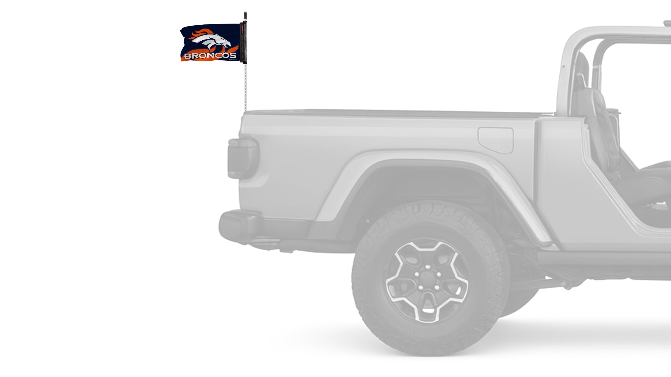Denver Broncos 11"x17" Forever Wave Flag for Jeep Wrangler CJ-7 and CJ-8 1976-1986