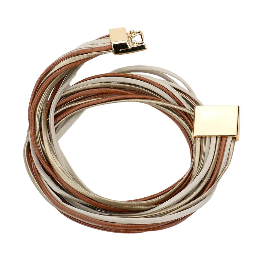Faux Leather Wrap Bracelet