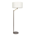 Floor Lamp – Brushed Nickel Finish, White Linen Shade & Rotary Switch | Modern Living Room & Bedroom
