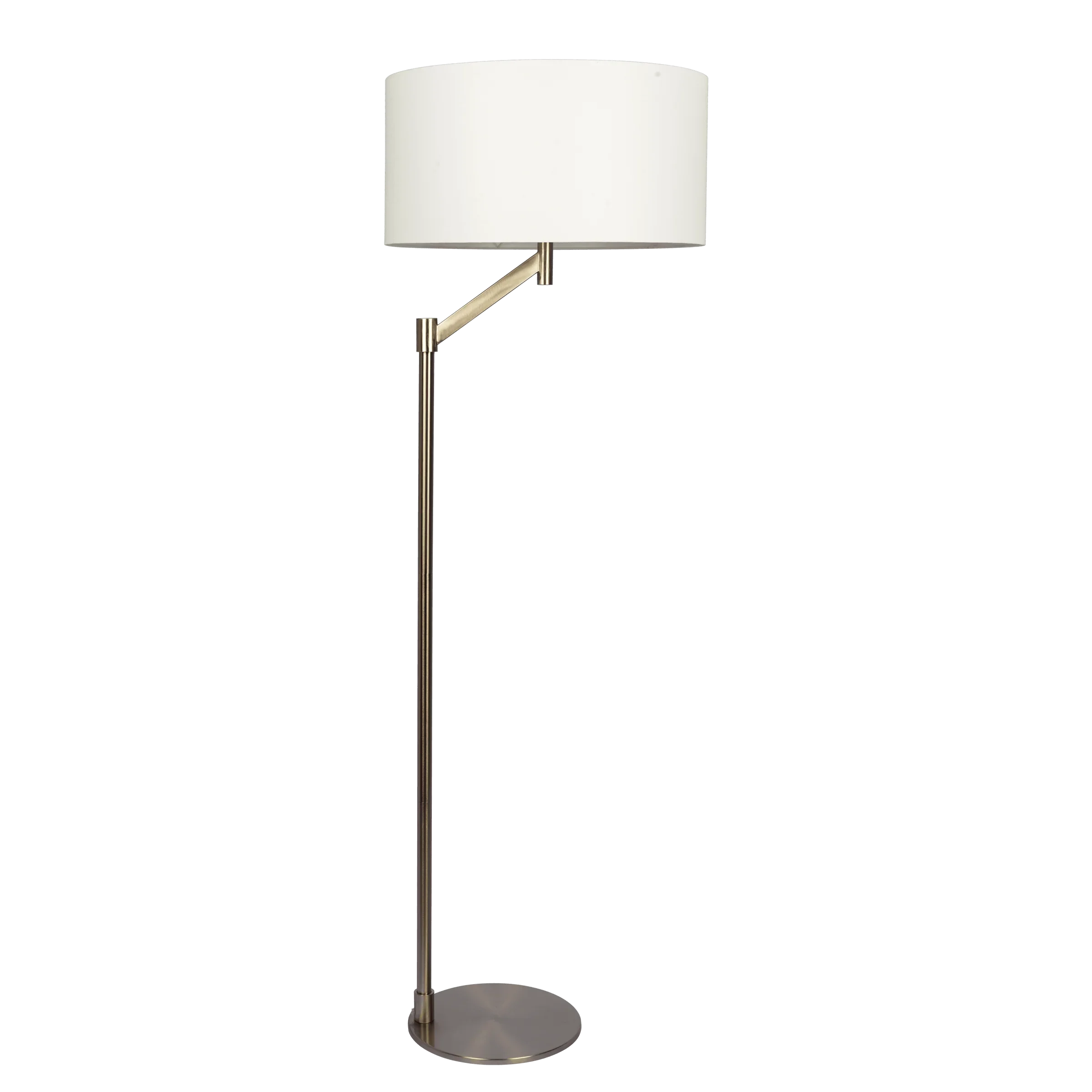 Floor Lamp – Brushed Nickel Finish, White Linen Shade & Rotary Switch | Modern Living Room & Bedroom