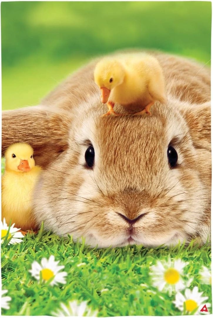 Bunny and Ducklings Easter Garden Flag 2 Sided