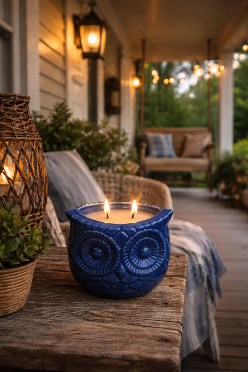 Bye Bye Bitey Things Owl Candle | Outdoor Bug-Repellent Candle