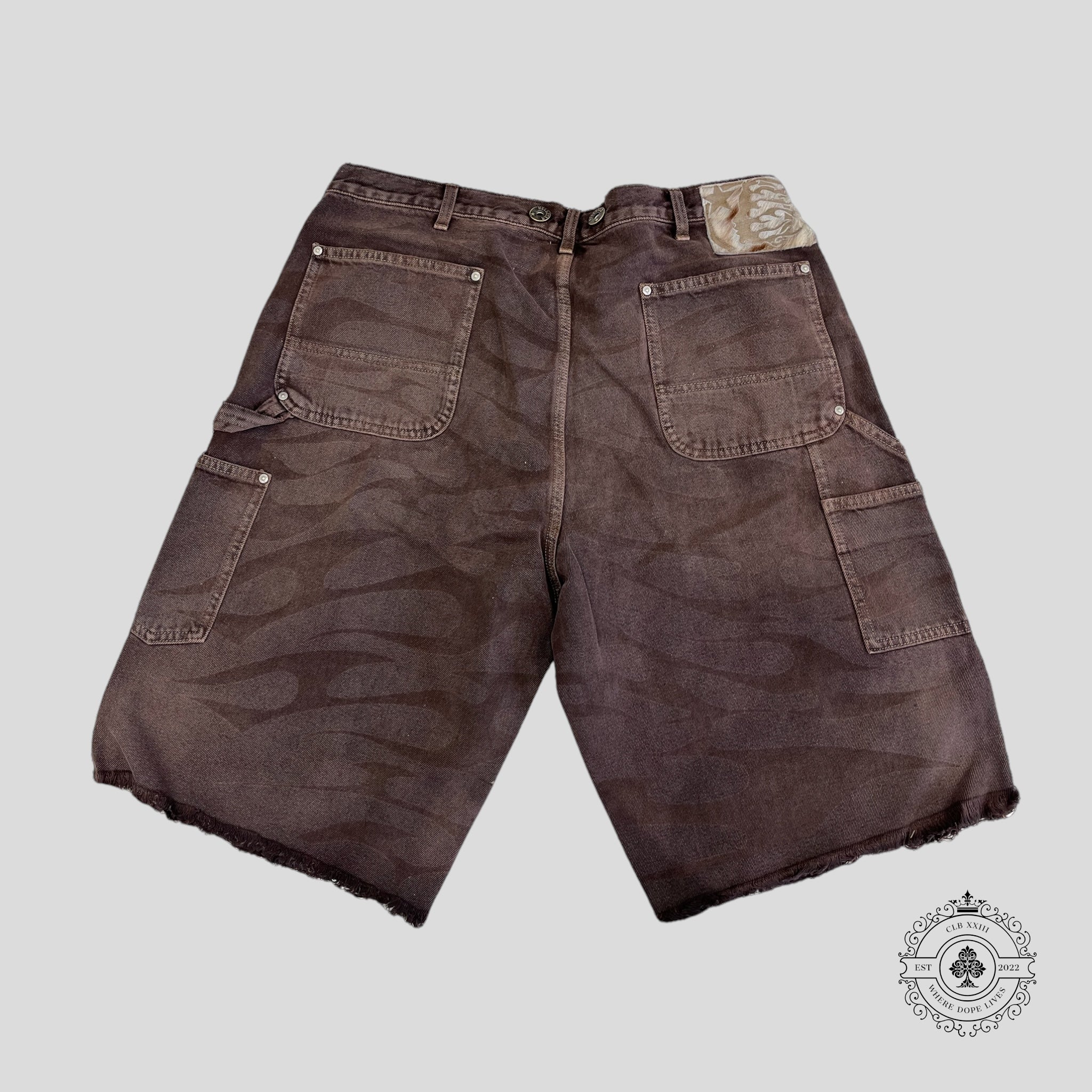 Hellstar Denim Shorts in Brown