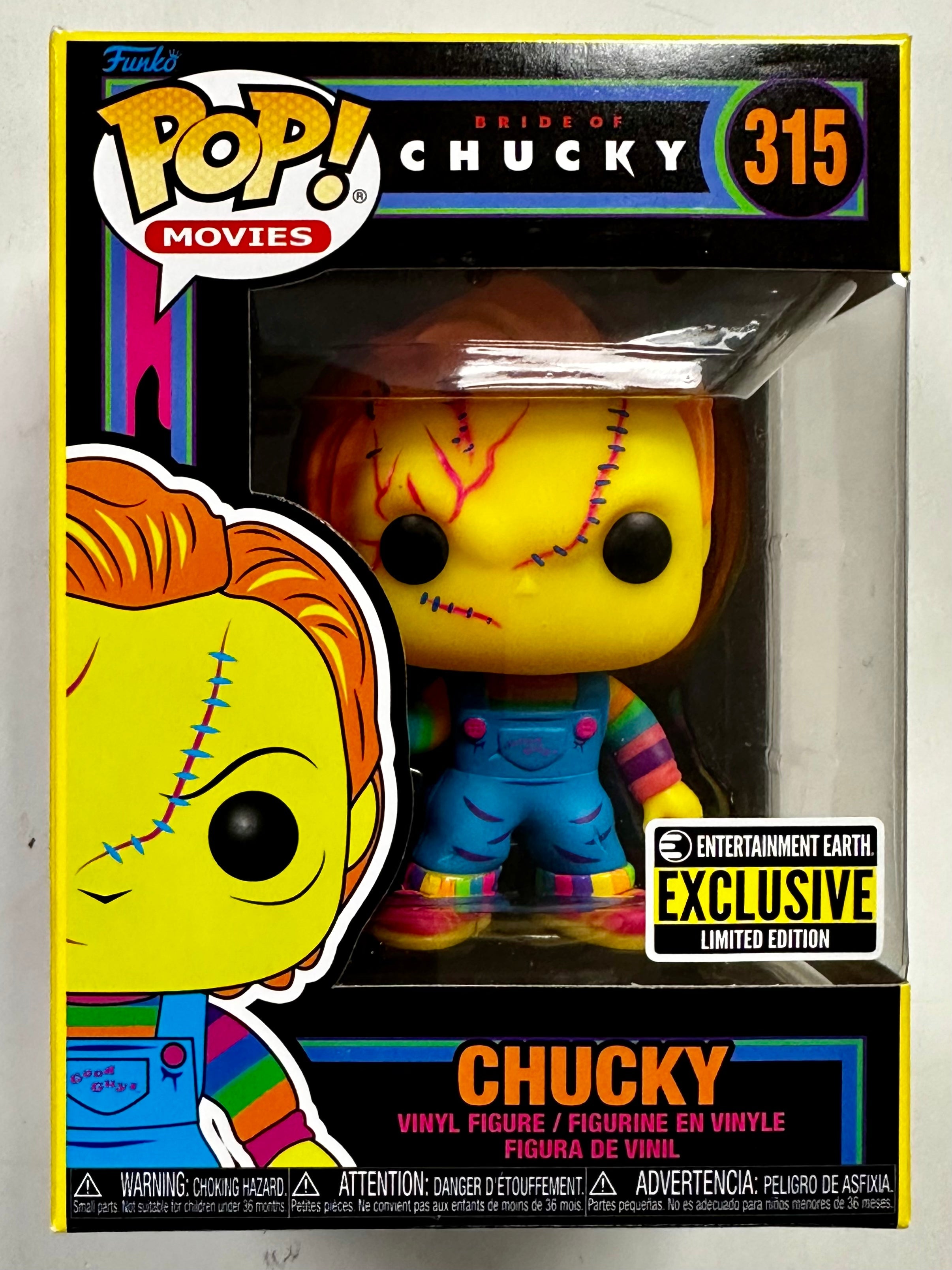Funko Pop! Movies Black Light Chucky #315 Child’s Play Bride Of 2023 EE Exclusive