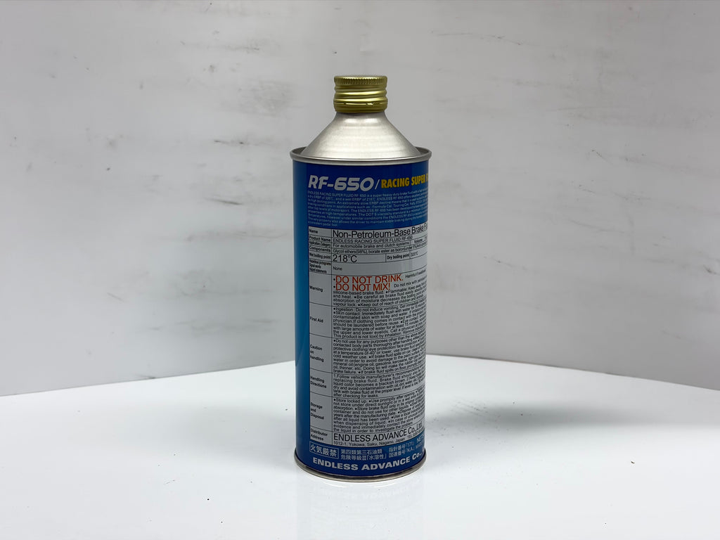 Endless RF‑650 Racing Brake Fluid 500 mL - 613°F Dry Boiling Point, Motorsport Grade RF650