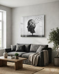 Head Tree Birds Leaving Branches Glass Wall Art