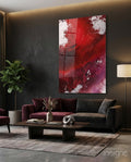 Ruby Magenta Fluid Abstract Glass Wall Art