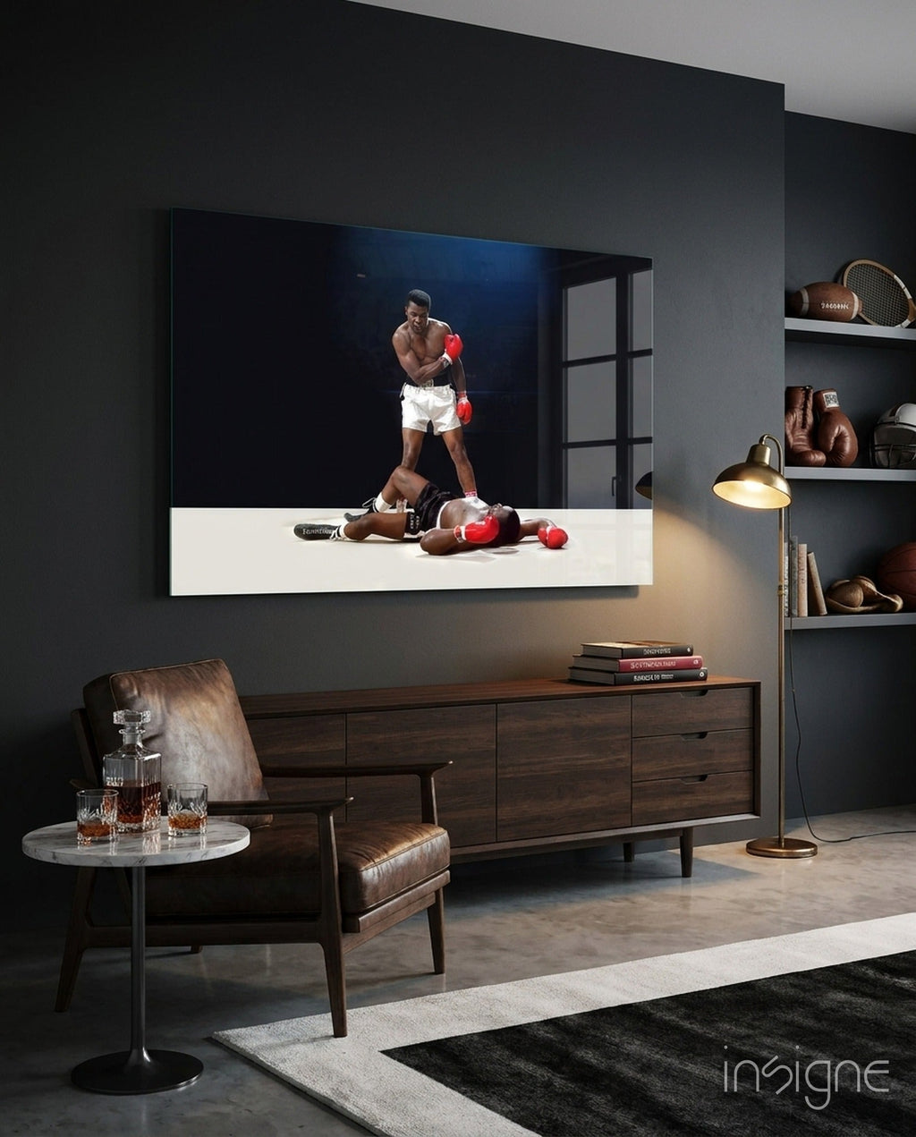 Standing Over Fallen Rival Glass Wall Art