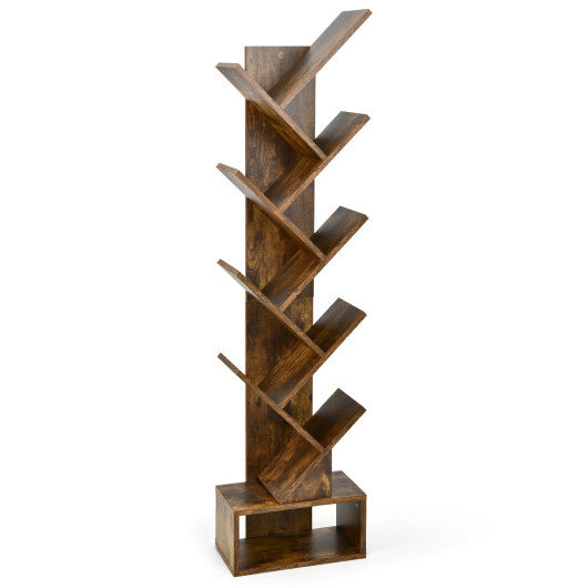 10-Tier Bookshelf with Drawer Free-standing Storage Bookcase-White