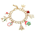 Christmas Tree Santa Claus Snowflake Snowman Snow Angel Charm Bracelet