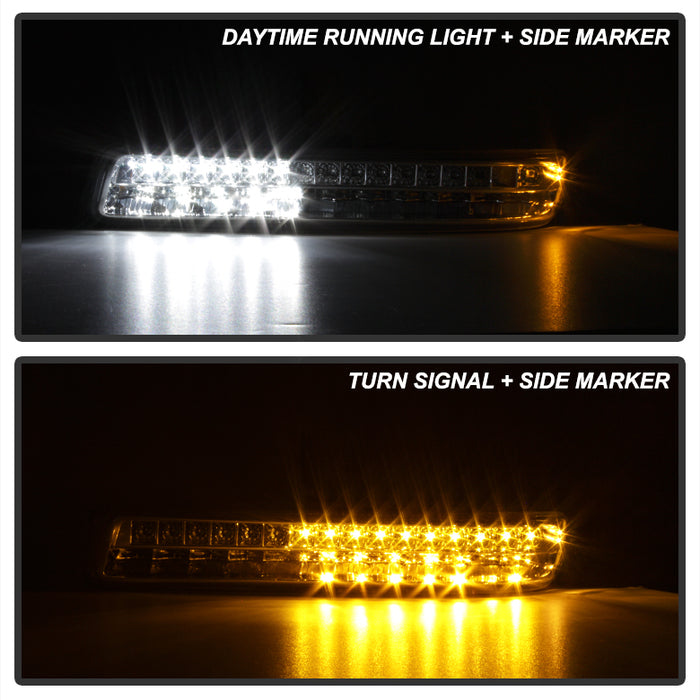 SPYDER xTune 99-06 GMC Sierra (Excl Denali) Full LED Bumper Lights - Smoke (CBL-GSI99-LED-SM) 9029332
