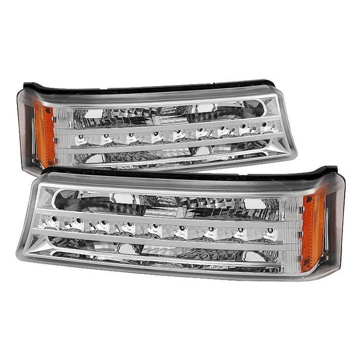SPYDER Xtune Chevy Silverado 03-06 / Avalanche 02-06 LED Bumper Lights Chrome CBL-JH-CS03-LED-C 9027499