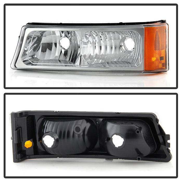 SPYDER Xtune Chevy Silverado 03-06 Bumper Lights Amber Reflector Chrome CBL-JH-CSIL03-AM-E 5079299