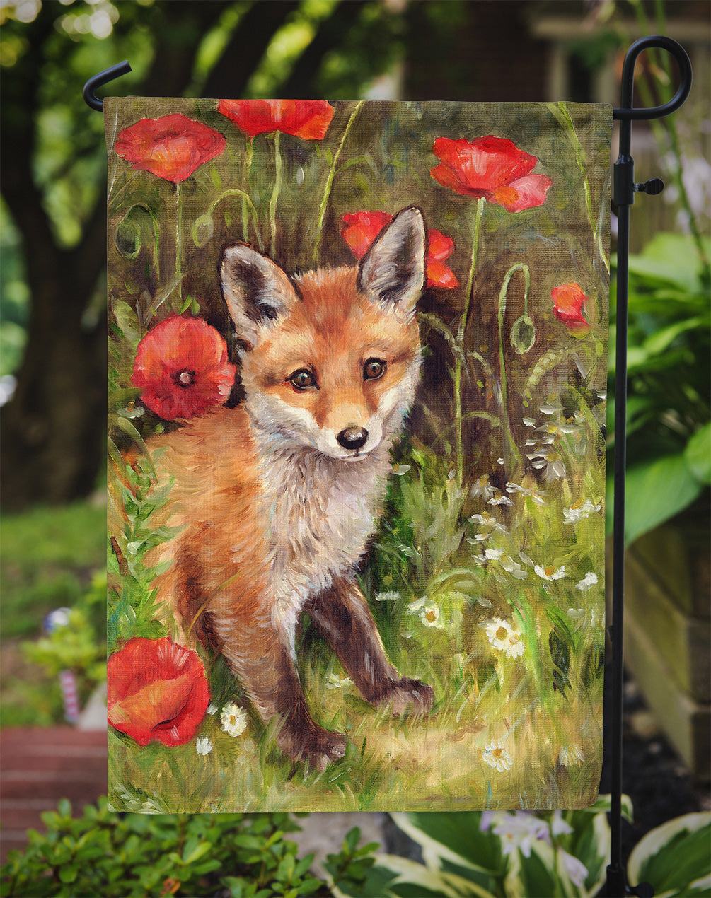Fox Cub by Debbie Cook Garden Flag Mailbox Decorative Yard Banner Outside Patio Artwork for Flower Beds, Garden Size, Multicolor
