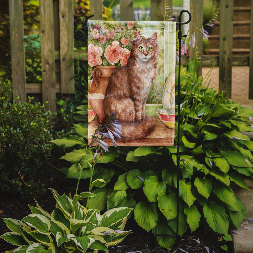Maine Coon Cat by Debbie Cook Garden Flag Mailbox Decorative Yard Banner Outside Patio Artwork for Flower Beds, Garden Size, Multicolor