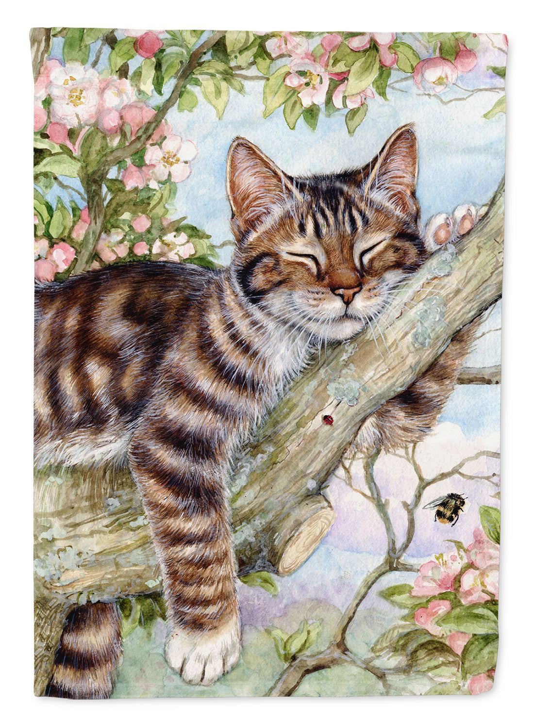 Sleepy Cat by Debbie Cook Garden Flag Mailbox Decorative Yard Banner Outside Patio Artwork for Flower Beds, Garden Size, Multicolor