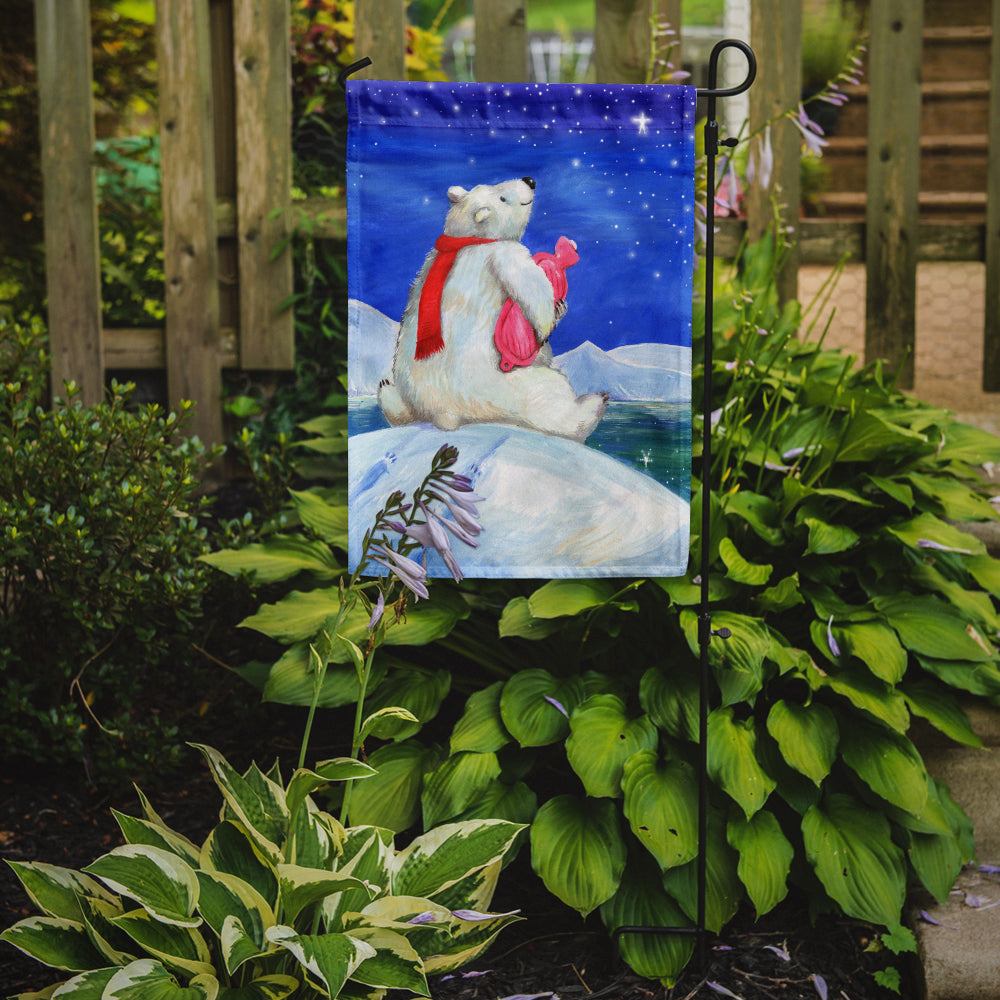 Polar Bear with Hot Water Bottle Garden Flag Mailbox Decorative Yard Banner Outside Patio Artwork for Flower Beds, Garden Size, Multicolor