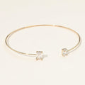 SECRET BOX_Minimal Rectangular Oval Stone Cluster Tip Cuff Bracelet