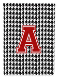 Letter A Monogram - Houndstooth Black Garden Flag Mailbox Decorative Yard Banner Outside Patio Artwork for Flower Beds, Garden Size, Multicolor