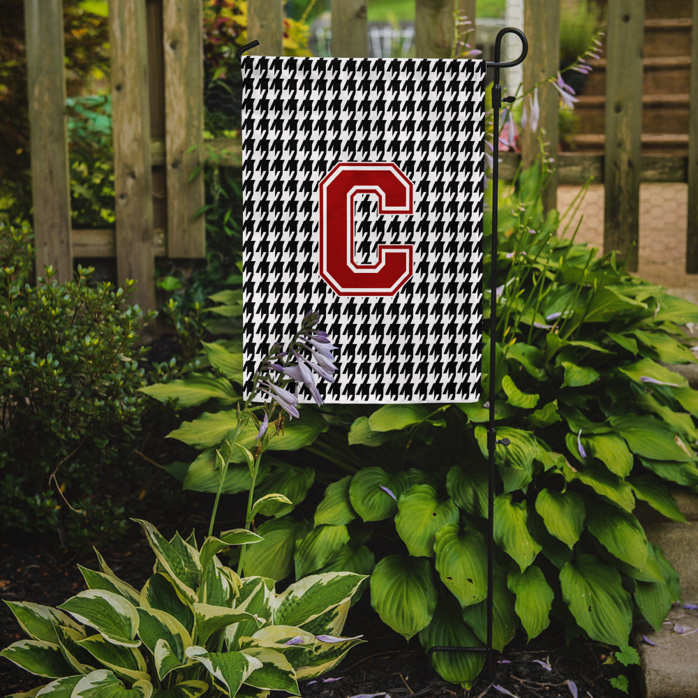 Letter C Monogram - Houndstooth Black Garden Flag Mailbox Decorative Yard Banner Outside Patio Artwork for Flower Beds, Garden Size, Multicolor