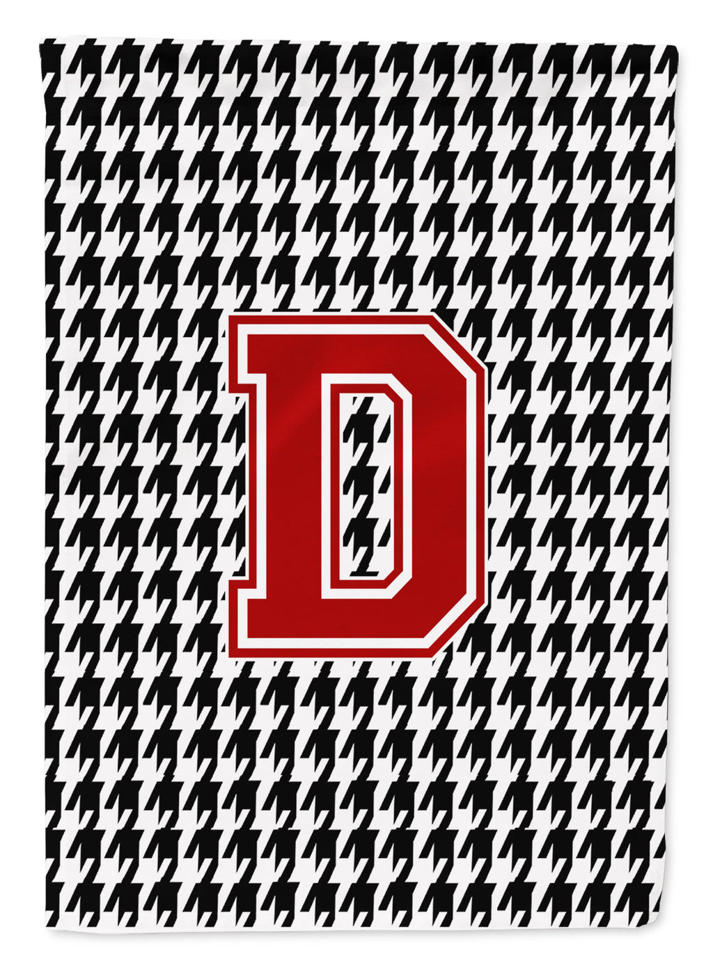 Letter D Monogram - Houndstooth Black Garden Flag Mailbox Decorative Yard Banner Outside Patio Artwork for Flower Beds, Garden Size, Multicolor