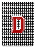 Letter D Monogram - Houndstooth Black Garden Flag Mailbox Decorative Yard Banner Outside Patio Artwork for Flower Beds, Garden Size, Multicolor