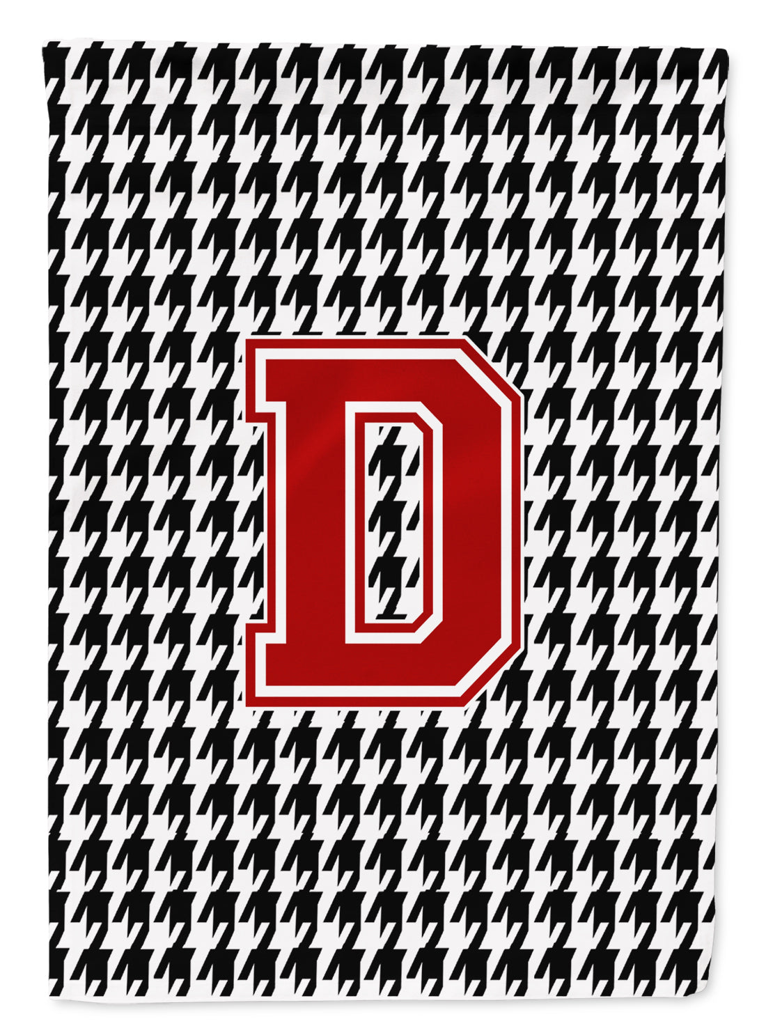 Letter D Monogram - Houndstooth Black Garden Flag Mailbox Decorative Yard Banner Outside Patio Artwork for Flower Beds, Garden Size, Multicolor