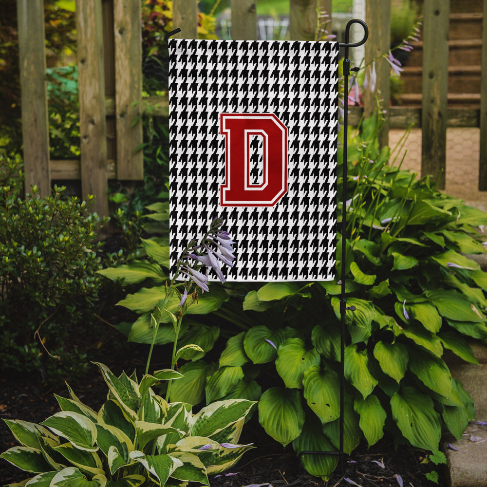 Letter D Monogram - Houndstooth Black Garden Flag Mailbox Decorative Yard Banner Outside Patio Artwork for Flower Beds, Garden Size, Multicolor