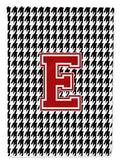 Letter E Monogram - Houndstooth Black Garden Flag Mailbox Decorative Yard Banner Outside Patio Artwork for Flower Beds, Garden Size, Multicolor