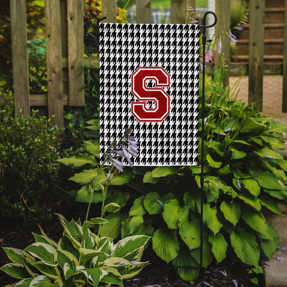 Letter S Monogram - Houndstooth Black Garden Flag Mailbox Decorative Yard Banner Outside Patio Artwork for Flower Beds, Garden Size, Multicolor