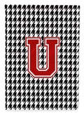 Letter U Monogram - Houndstooth Black Garden Flag Mailbox Decorative Yard Banner Outside Patio Artwork for Flower Beds, Garden Size, Multicolor