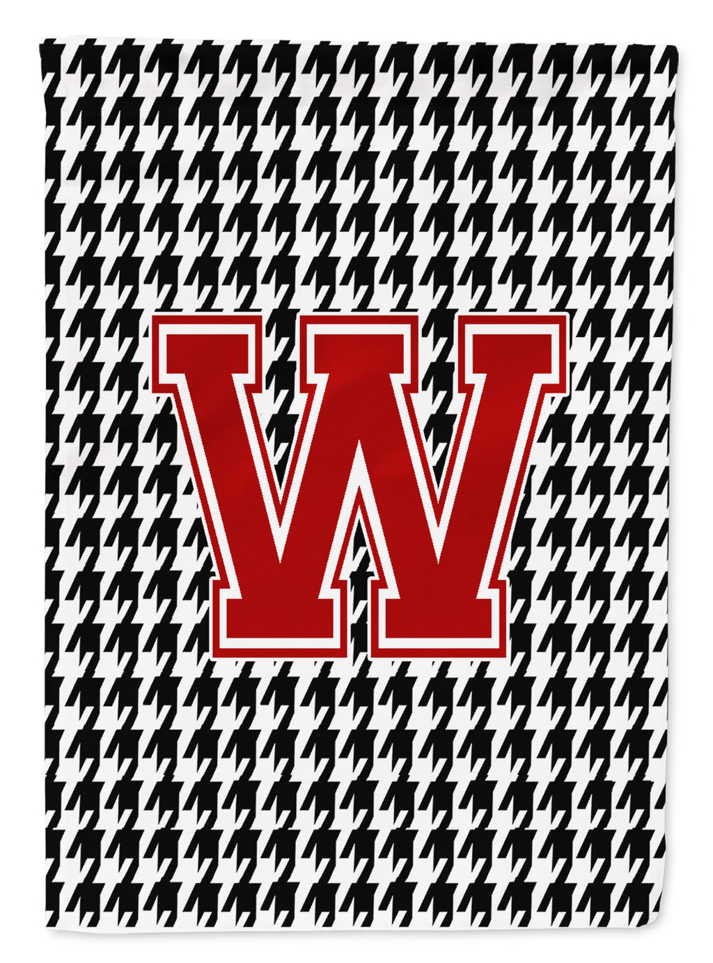 Letter W Monogram - Houndstooth Black Garden Flag Mailbox Decorative Yard Banner Outside Patio Artwork for Flower Beds, Garden Size, Multicolor