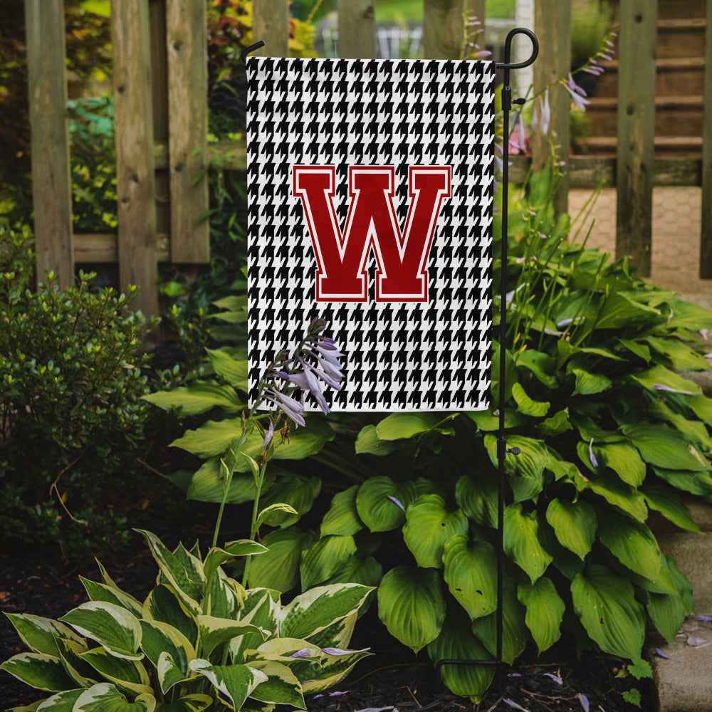 Letter W Monogram - Houndstooth Black Garden Flag Mailbox Decorative Yard Banner Outside Patio Artwork for Flower Beds, Garden Size, Multicolor