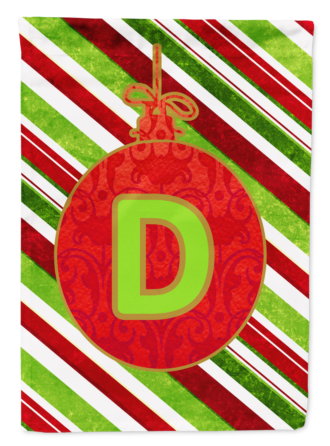 Christmas Oranment Holiday Initial Letter D House Flag 28x40 Porch Sleeve Pole Decorative Outside Yard Banner Artwork Wall Hanging, Polyester