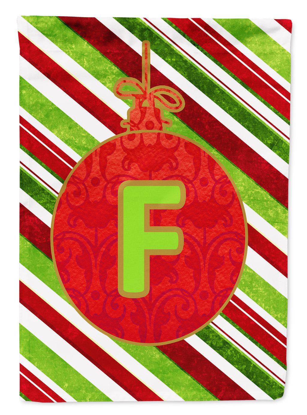 Christmas Oranment Holiday Initial Letter F Garden Flag Mailbox Decorative Yard Banner Outside Patio Artwork for Flower Beds, Garden Size, Multicolor