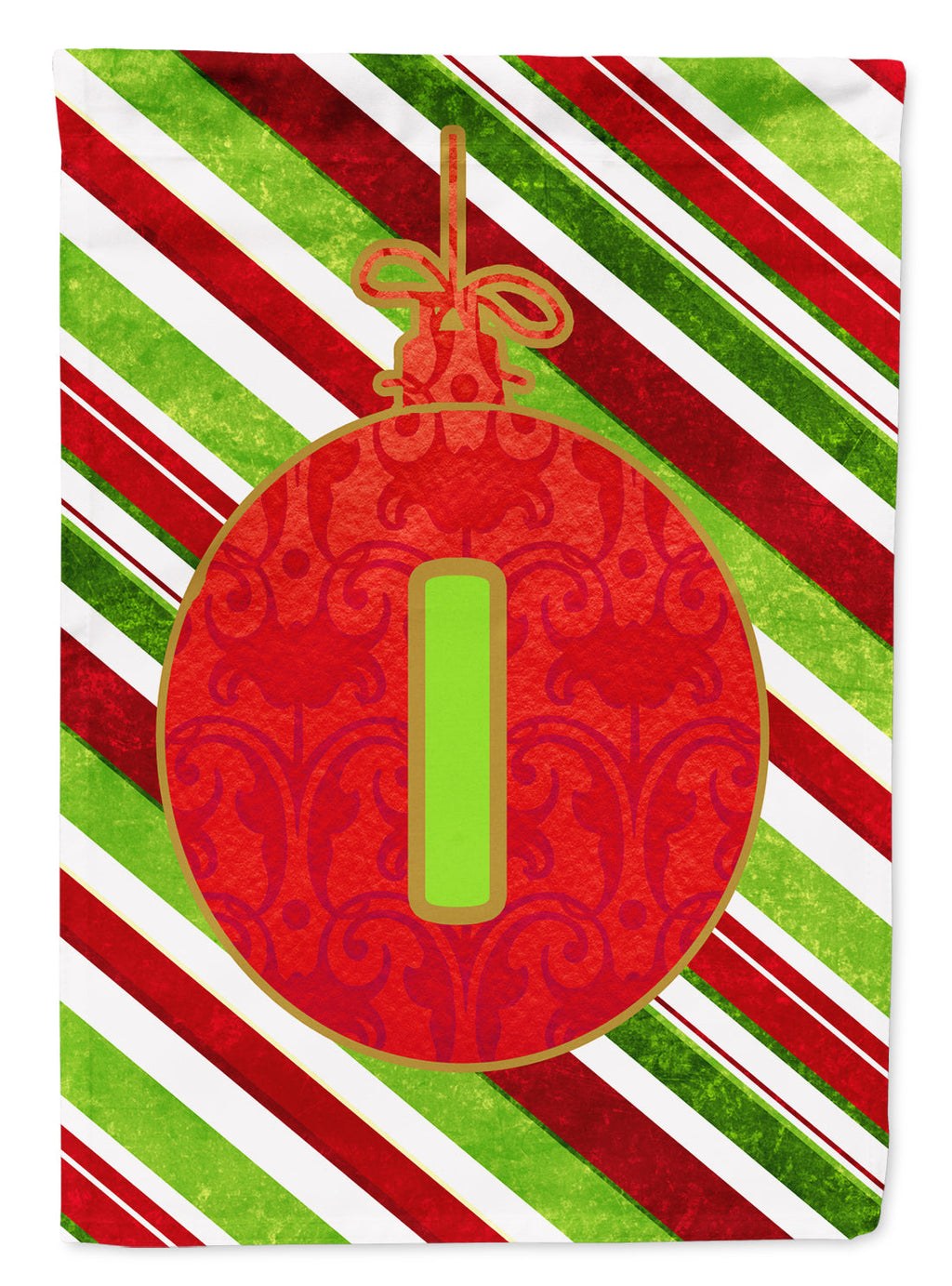 Christmas Oranment Holiday Initial Letter I Garden Flag Mailbox Decorative Yard Banner Outside Patio Artwork for Flower Beds, Garden Size, Multicolor