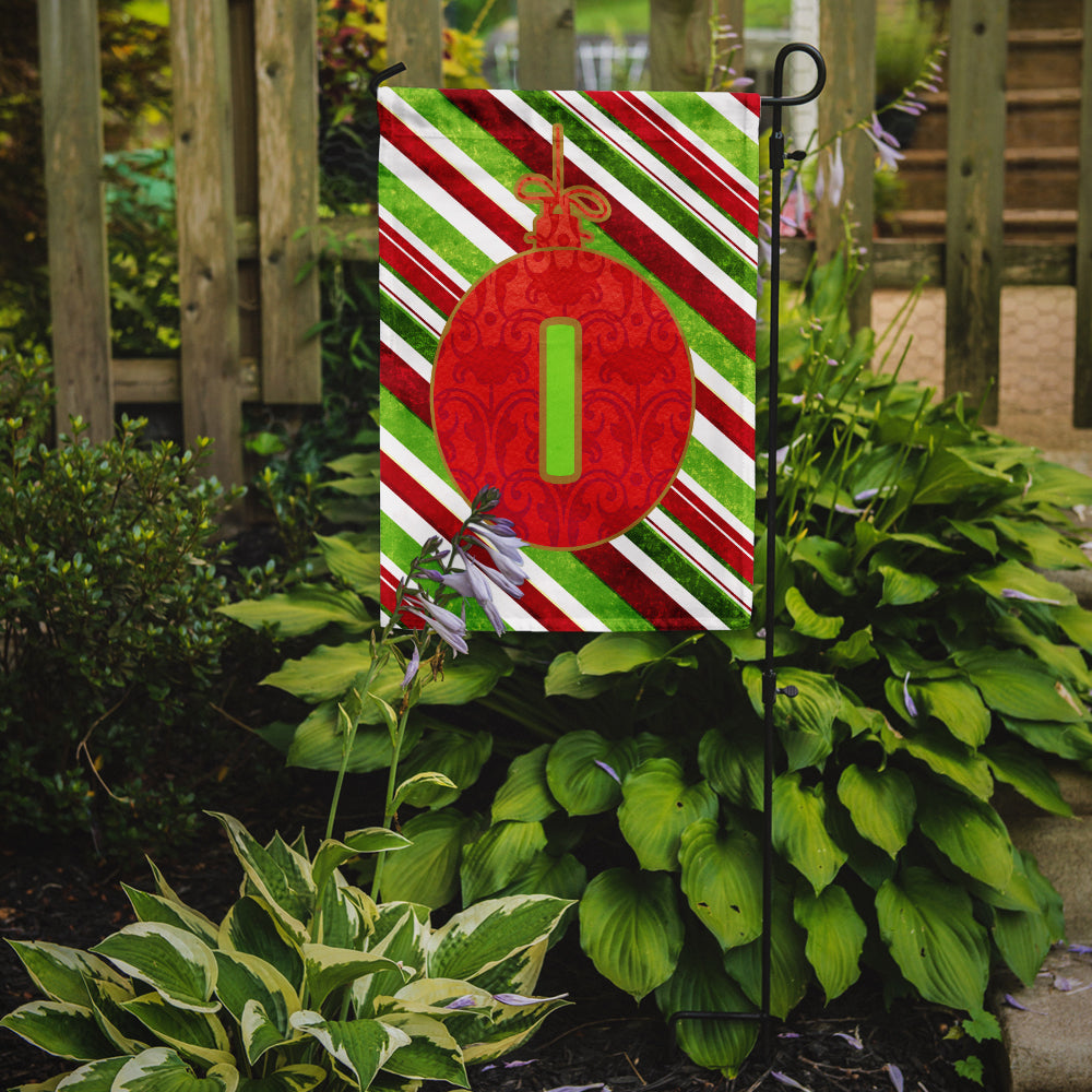 Christmas Oranment Holiday Initial Letter I Garden Flag Mailbox Decorative Yard Banner Outside Patio Artwork for Flower Beds, Garden Size, Multicolor