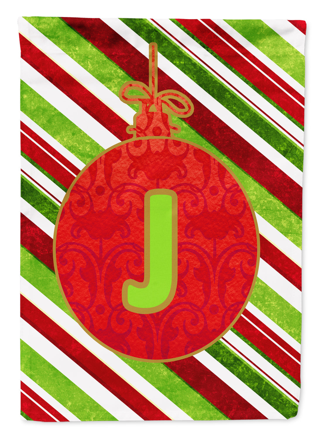 Christmas Oranment Holiday Initial Letter J Garden Flag Mailbox Decorative Yard Banner Outside Patio Artwork for Flower Beds, Garden Size, Multicolor