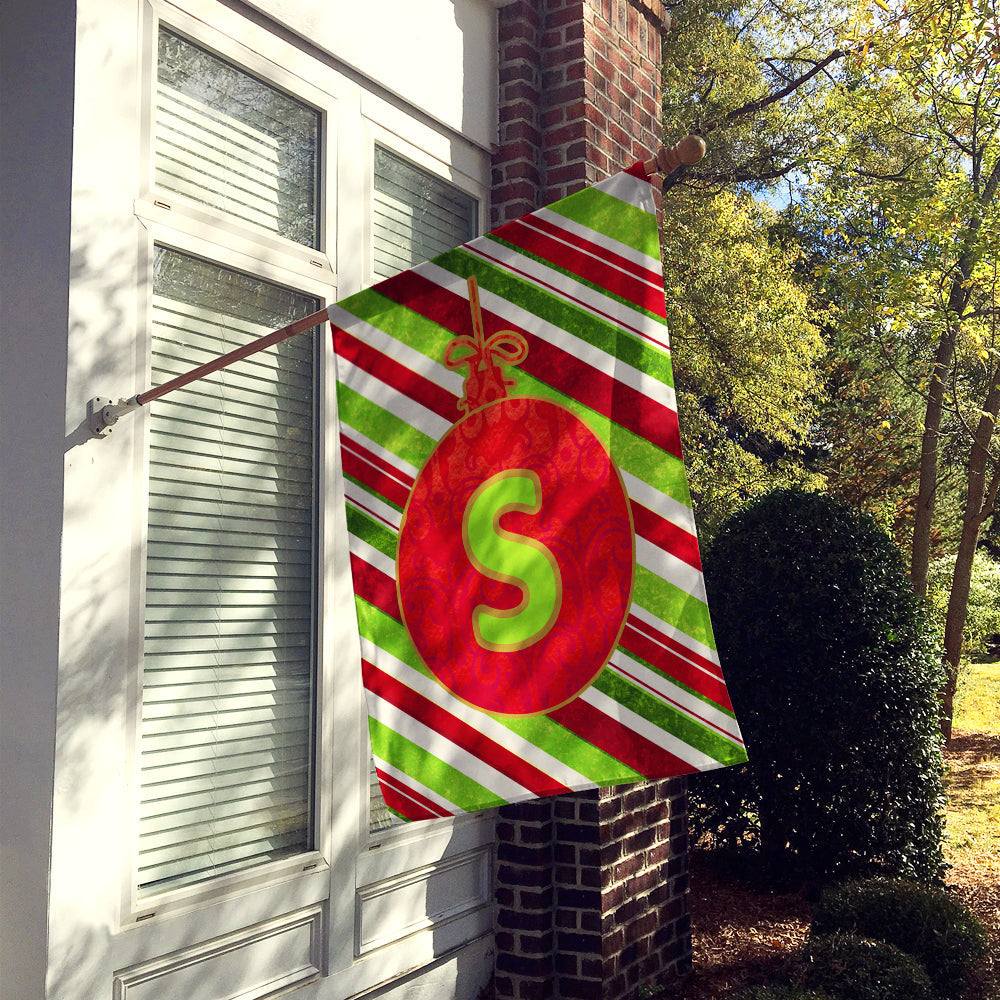 Christmas Oranment Holiday Initial Letter S House Flag 28x40 Porch Sleeve Pole Decorative Outside Yard Banner Artwork Wall Hanging, Polyester
