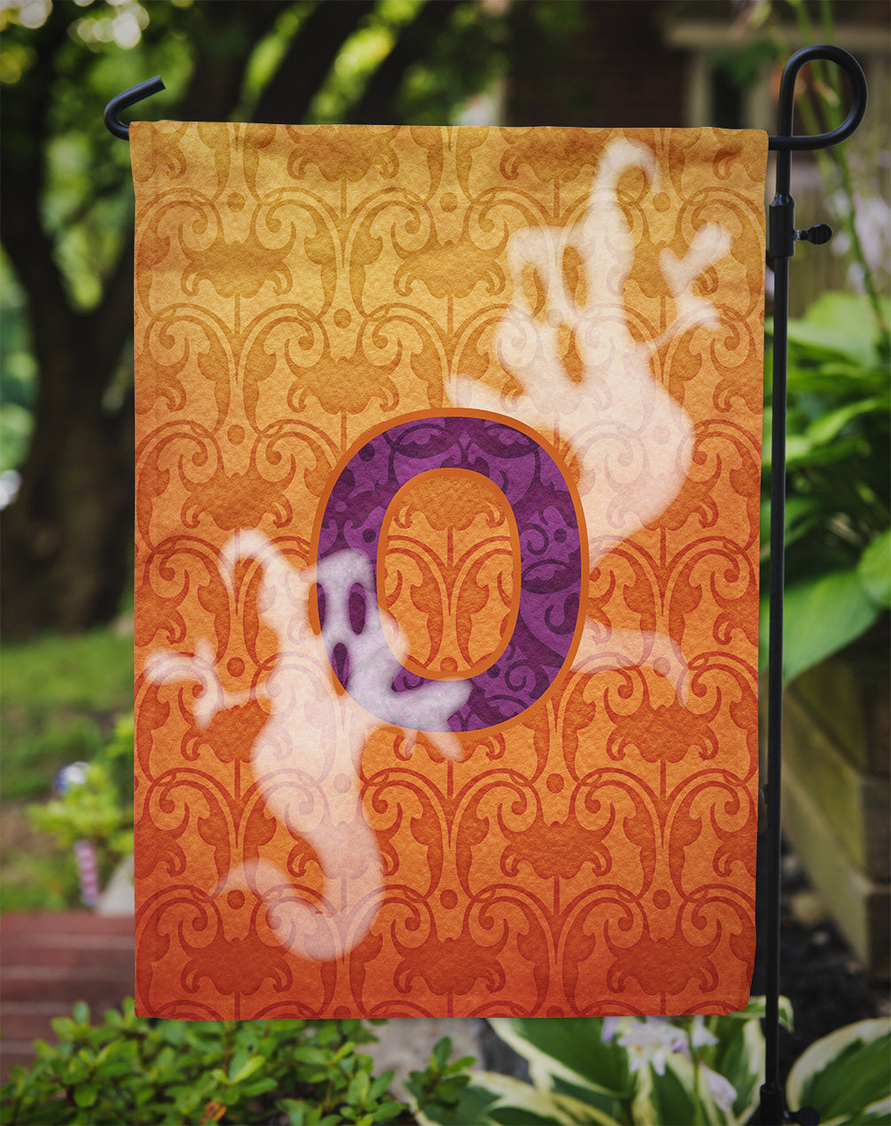 Halloween Ghost Letter O Garden Flag Mailbox Decorative Yard Banner Outside Patio Artwork for Flower Beds, Garden Size, Multicolor