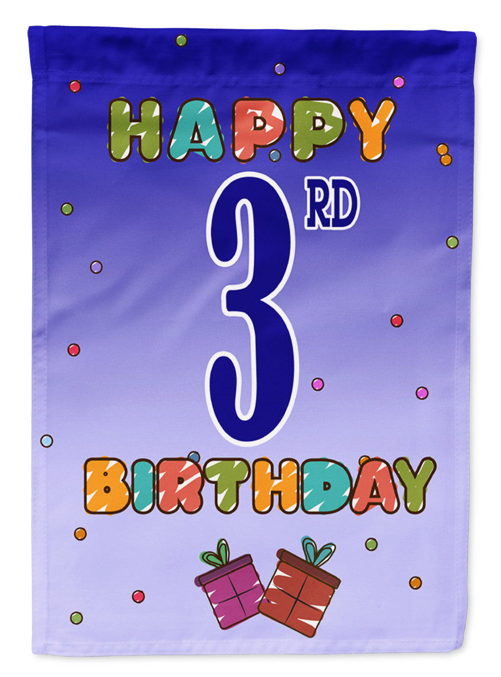 Happy 3rd Birthday Garden Flag Mailbox Decorative Yard Banner Outside Patio Artwork for Flower Beds, Garden Size, Multicolor