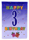 Happy 3rd Birthday Garden Flag Mailbox Decorative Yard Banner Outside Patio Artwork for Flower Beds, Garden Size, Multicolor