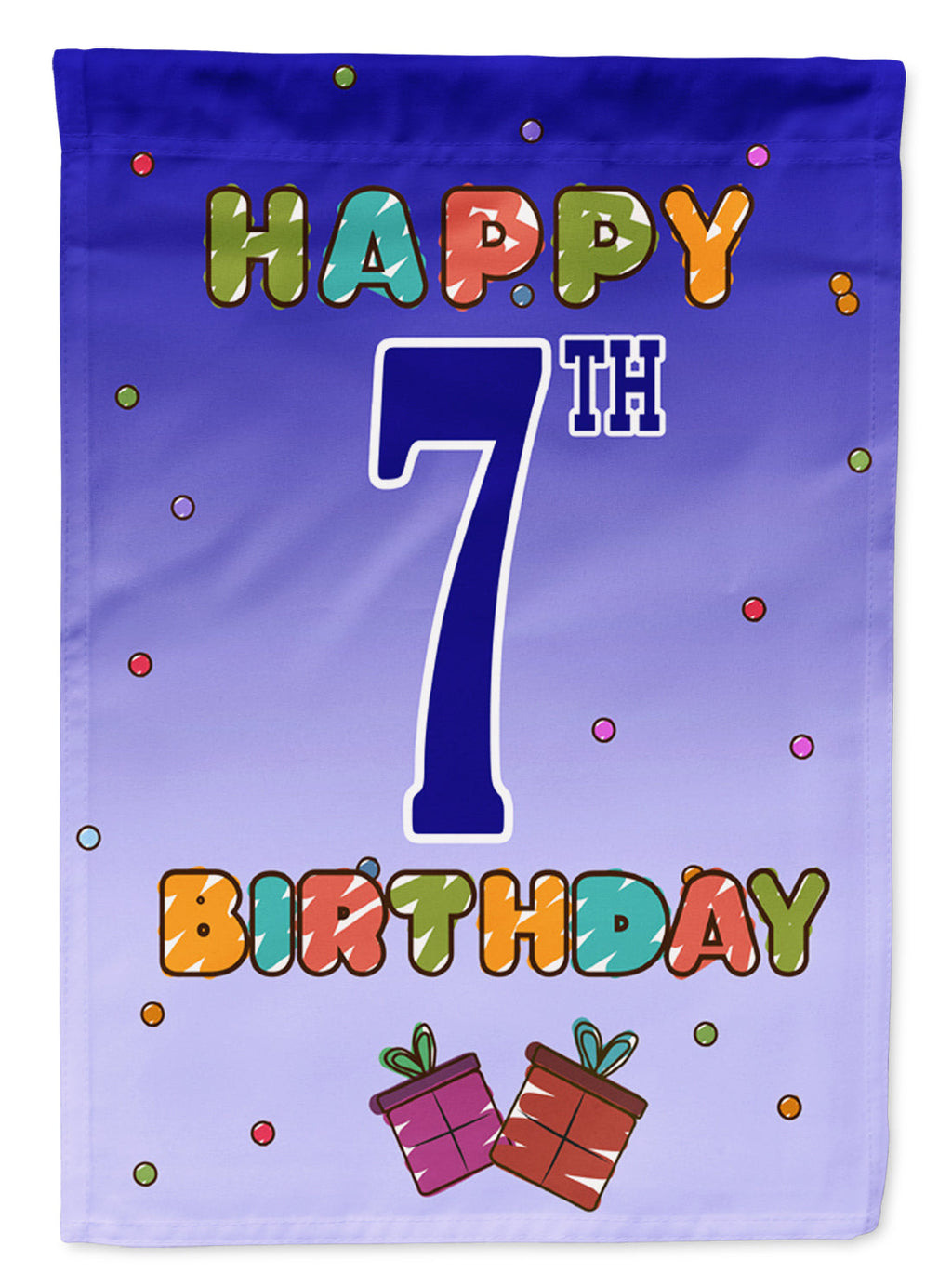 Happy 7th Birthday Garden Flag Mailbox Decorative Yard Banner Outside Patio Artwork for Flower Beds, Garden Size, Multicolor