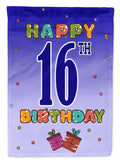 Happy 16th Birthday Garden Flag Mailbox Decorative Yard Banner Outside Patio Artwork for Flower Beds, Garden Size, Multicolor
