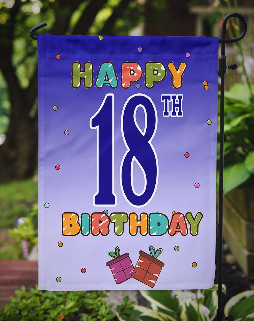 Happy 18th Birthday Garden Flag Mailbox Decorative Yard Banner Outside Patio Artwork for Flower Beds, Garden Size, Multicolor