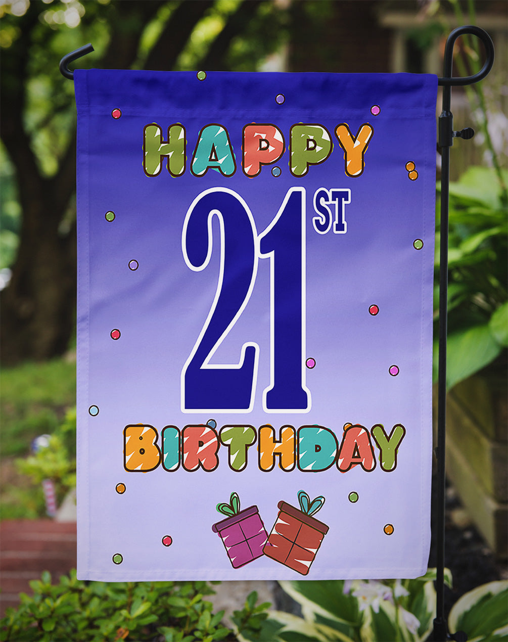 Happy 21st Birthday Garden Flag Mailbox Decorative Yard Banner Outside Patio Artwork for Flower Beds, Garden Size, Multicolor