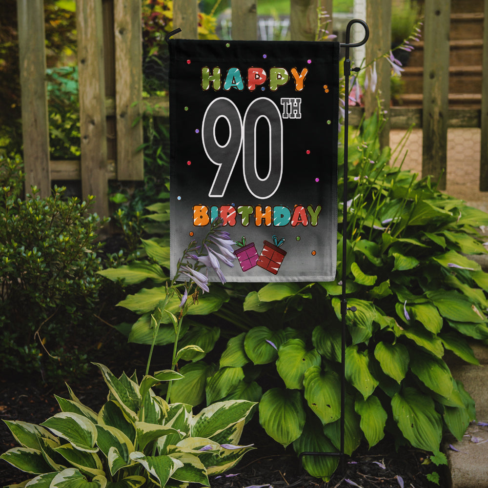 Happy 90th Birthday Garden Flag Mailbox Decorative Yard Banner Outside Patio Artwork for Flower Beds, Garden Size, Multicolor